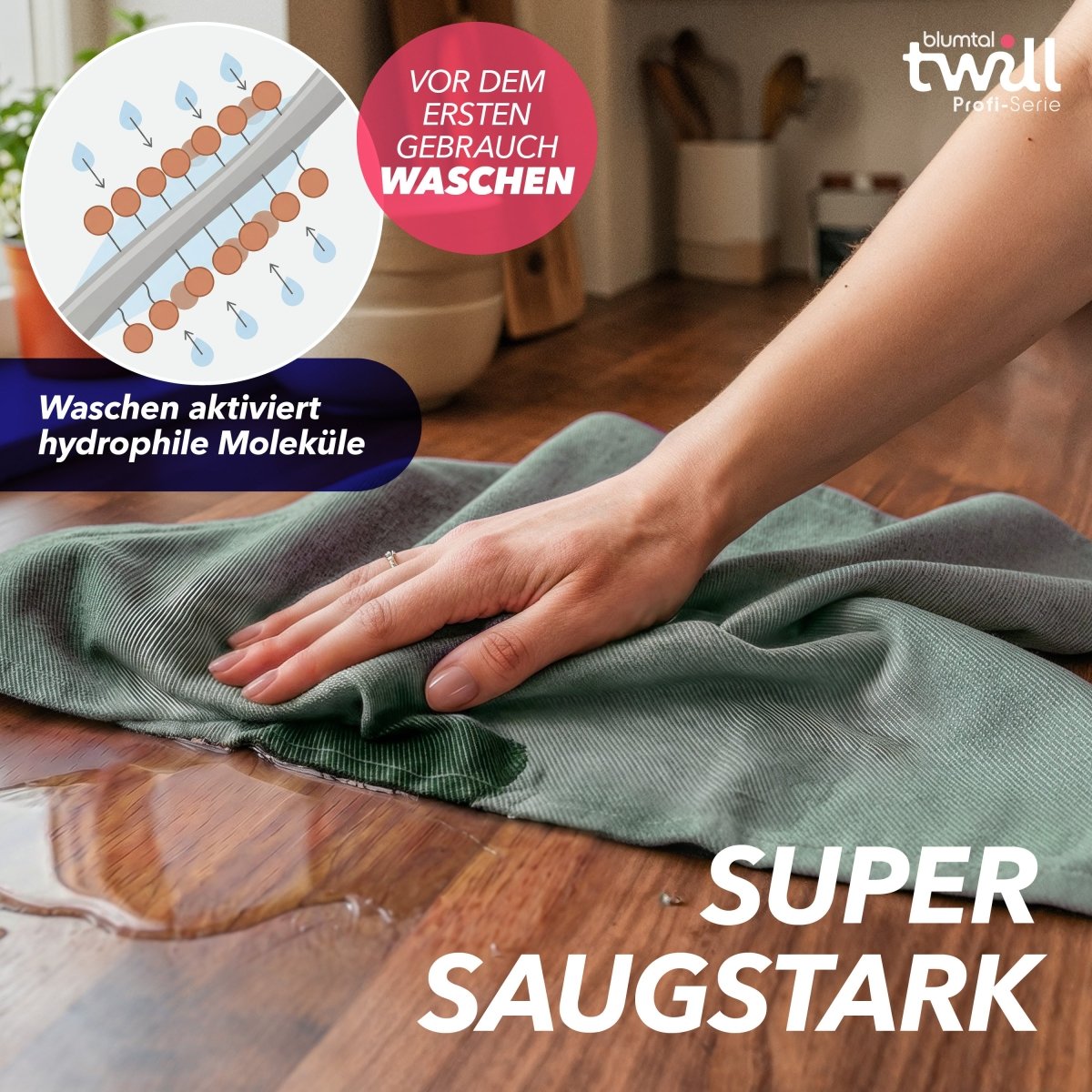 GESCHIRRTÜCHER 5er Set Gersby aus Twill - Gewebe - 100% Baumwolle - 