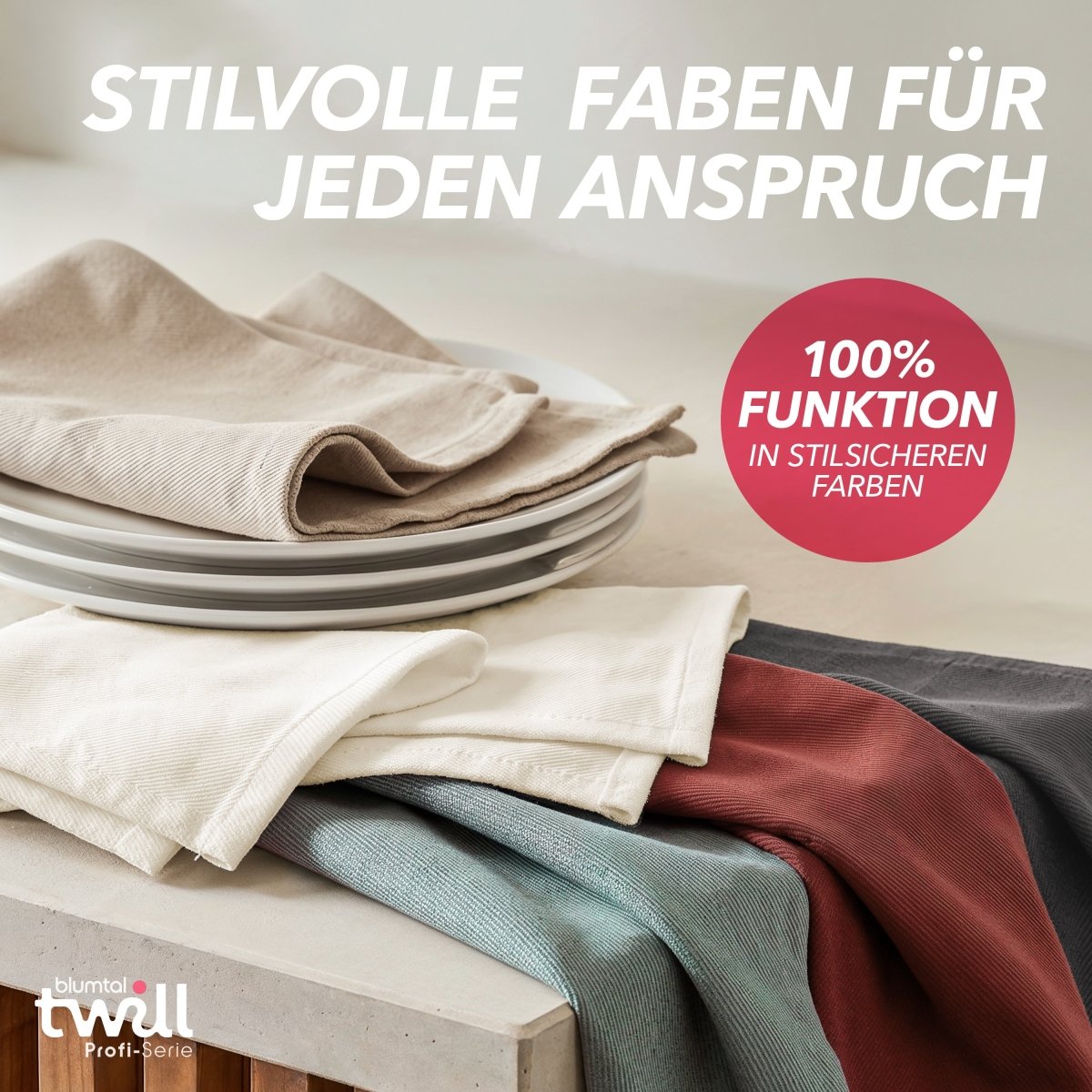 GESCHIRRTÜCHER 5er Set Gersby aus Twill - Gewebe - 100% Baumwolle - 
