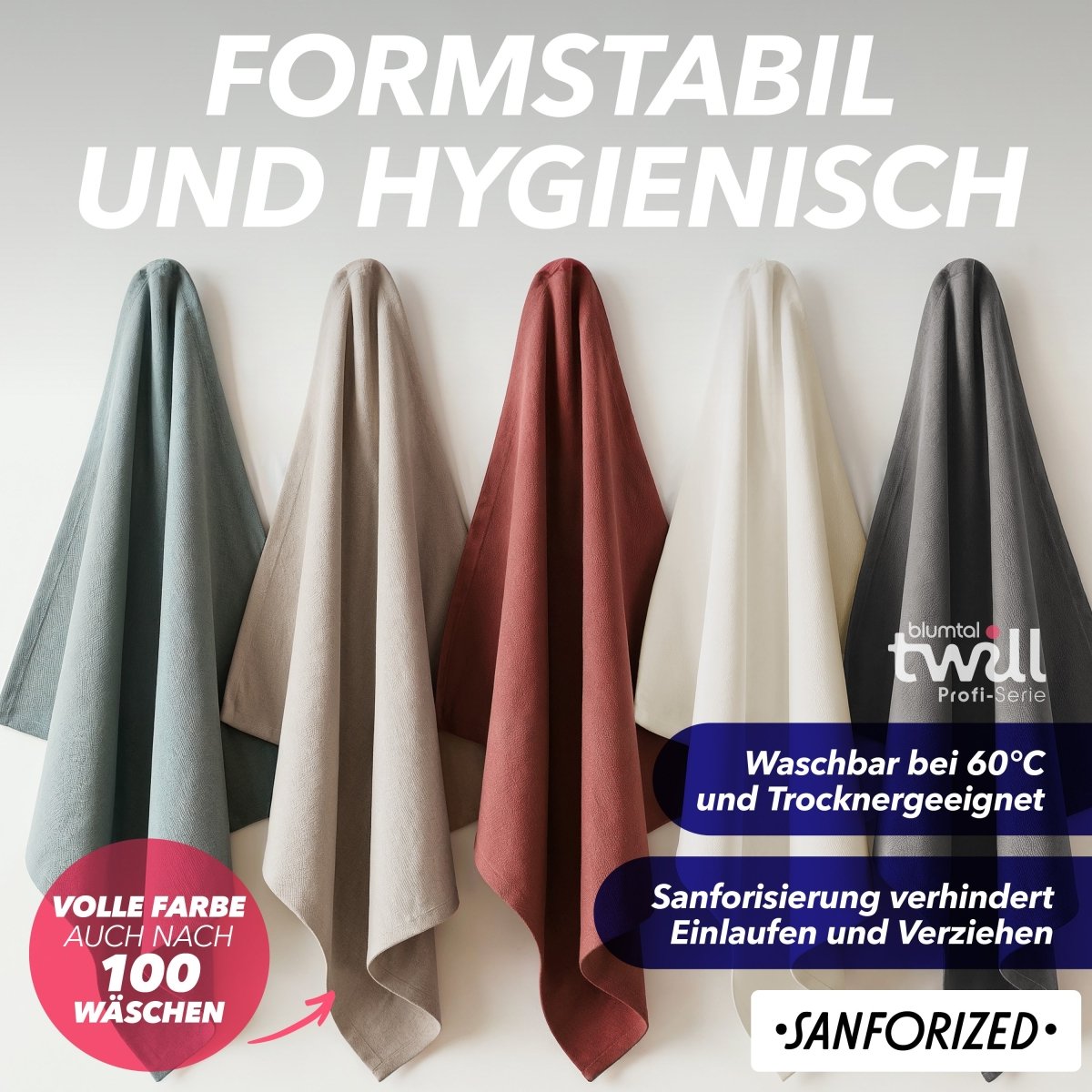 GESCHIRRTÜCHER 5er Set Gersby aus Twill - Gewebe - 100% Baumwolle - 