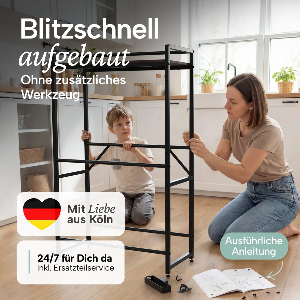 Getränkekistenregal Halldor mit Ablage &amp; Holzoptik - 