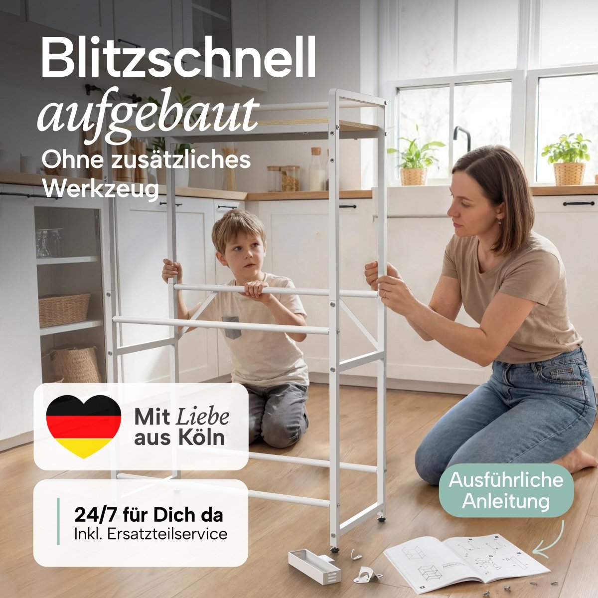 Getränkekistenregal Halldor mit Ablage &amp; Holzoptik - 