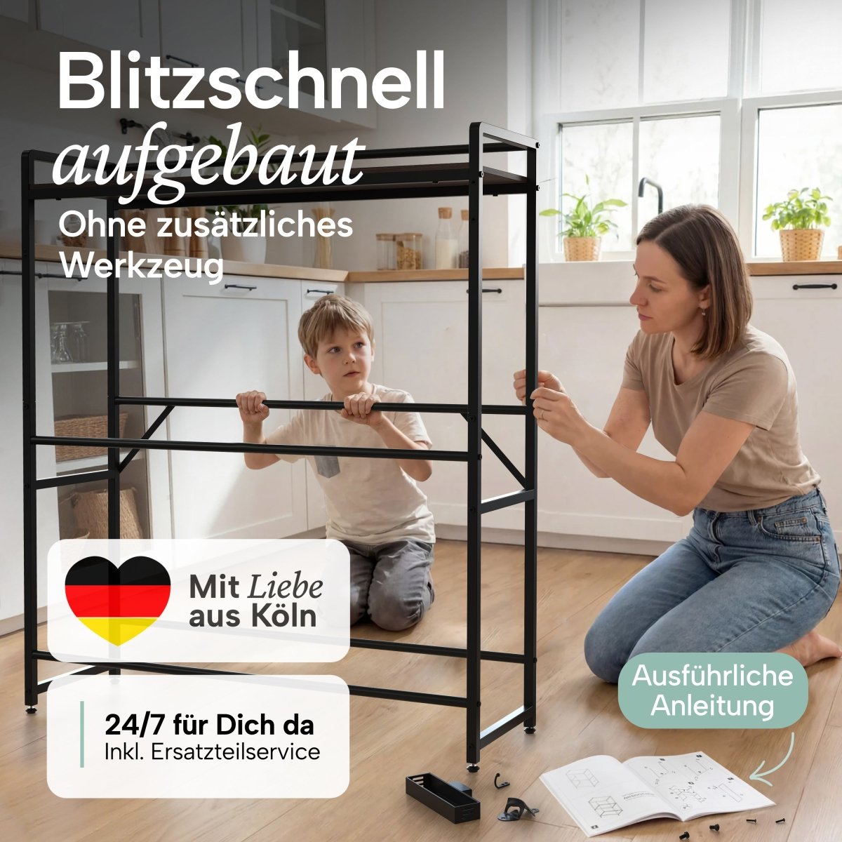 Getränkekistenregal Halldor mit Ablage &amp; Holzoptik - 