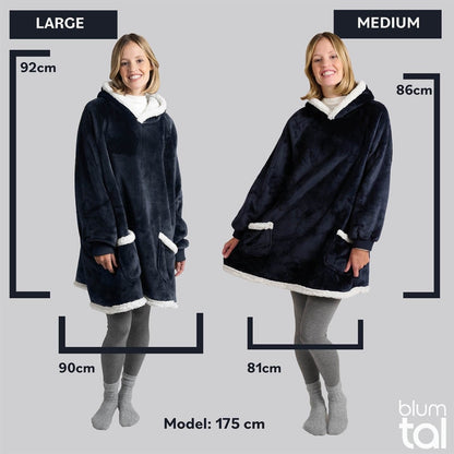 HOODIE DECKE - Oeko - TEX zertifizierter Kuschelpullover mit Kapuze - 