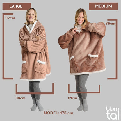 HOODIE DECKE - Oeko - TEX zertifizierter Kuschelpullover mit Kapuze - 