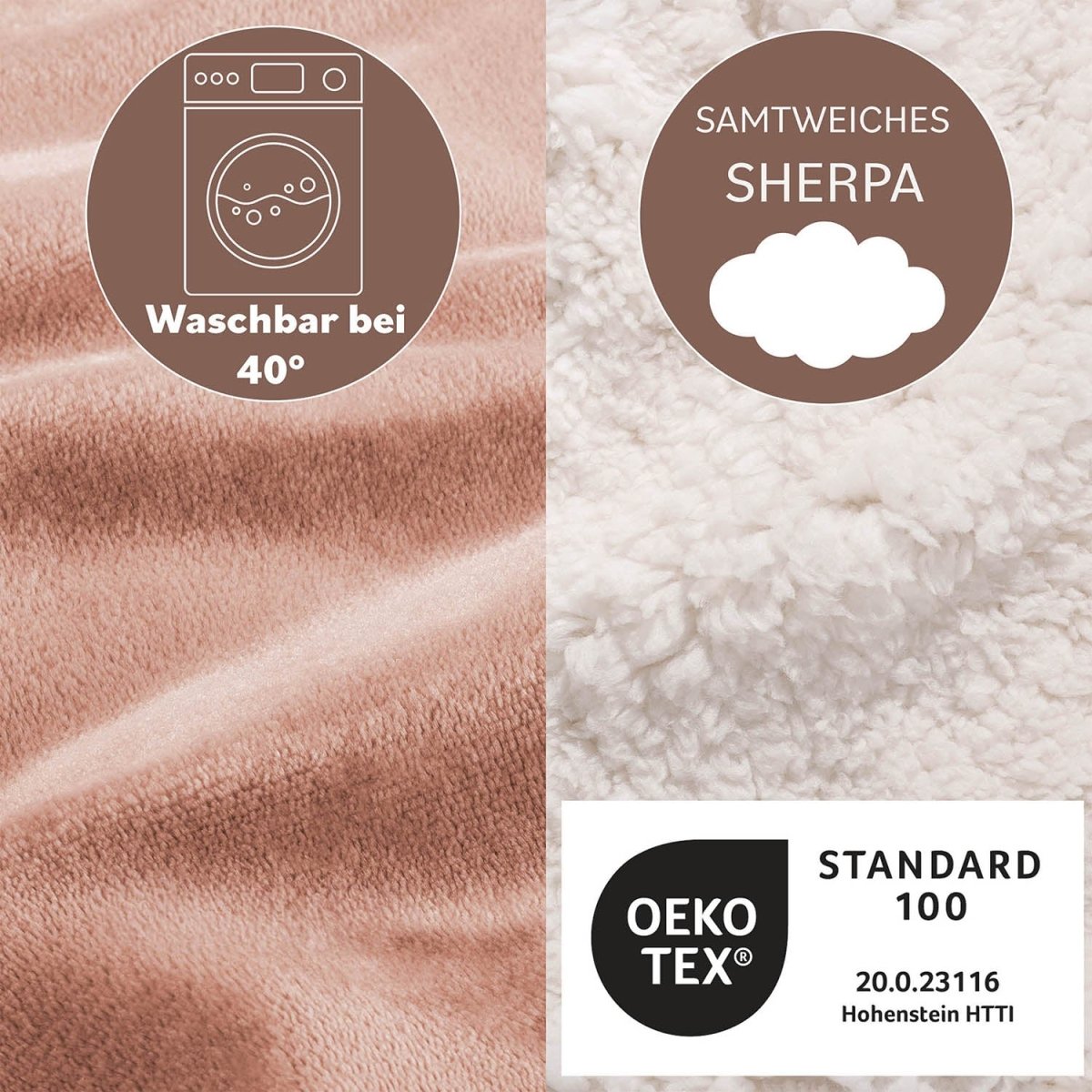 HOODIE DECKE - Oeko - TEX zertifizierter Kuschelpullover mit Kapuze - 