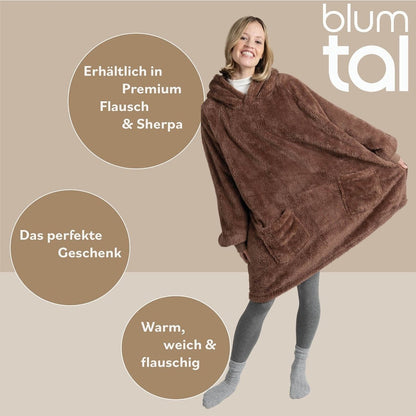 HOODIE DECKE - Oeko - TEX zertifizierter Kuschelpullover mit Kapuze - 