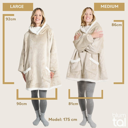 HOODIE DECKE - Oeko - TEX zertifizierter Kuschelpullover mit Kapuze - 