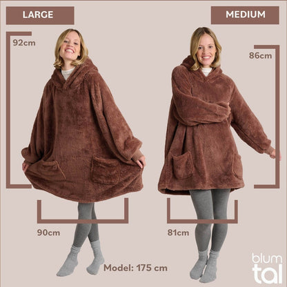 HOODIE DECKE - Oeko - TEX zertifizierter Kuschelpullover mit Kapuze - 
