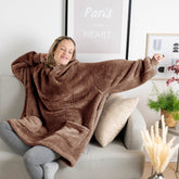 HOODIE DECKE - Oeko - TEX zertifizierter Kuschelpullover mit Kapuze - 
