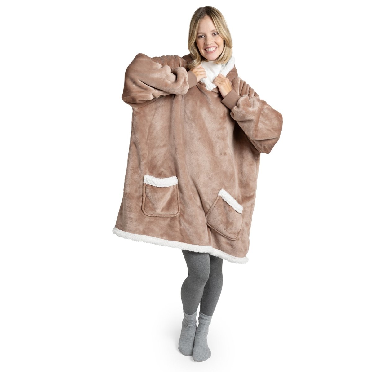 HOODIE DECKE - Oeko - TEX zertifizierter Kuschelpullover mit Kapuze - 