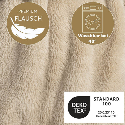 HOODIE DECKE - Oeko - TEX zertifizierter Kuschelpullover mit Kapuze - 