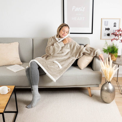 HOODIE DECKE - Oeko - TEX zertifizierter Kuschelpullover mit Kapuze - 