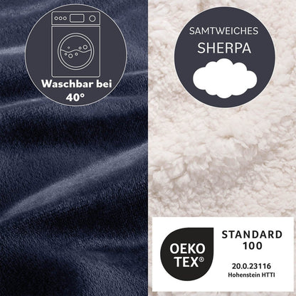 HOODIE DECKE - Oeko - TEX zertifizierter Kuschelpullover mit Kapuze - 