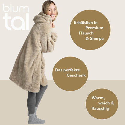 HOODIE DECKE - Oeko - TEX zertifizierter Kuschelpullover mit Kapuze - 