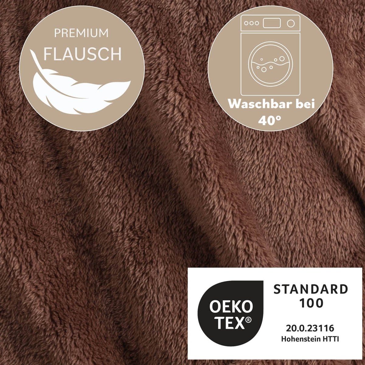 HOODIE DECKE - Oeko - TEX zertifizierter Kuschelpullover mit Kapuze - 