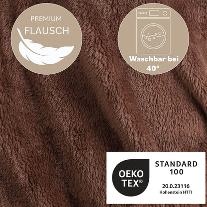 HOODIE DECKE - Oeko - TEX zertifizierter Kuschelpullover mit Kapuze - 