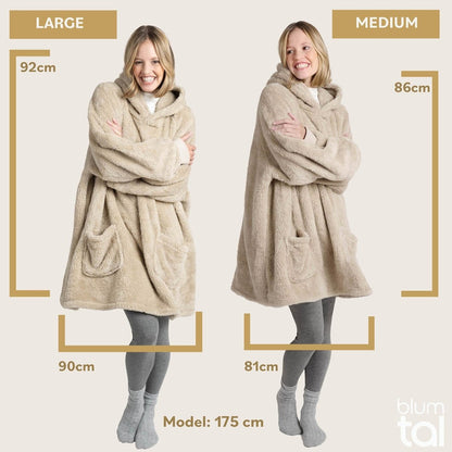 HOODIE DECKE - Oeko - TEX zertifizierter Kuschelpullover mit Kapuze - 