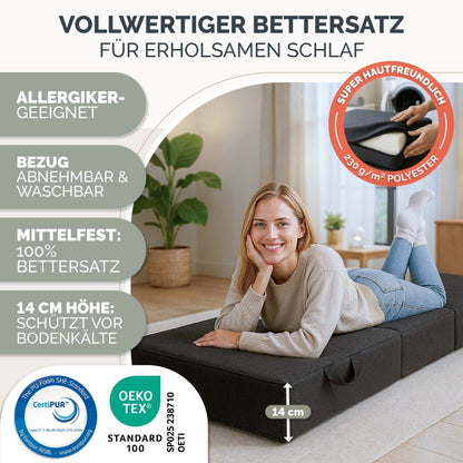KLAPPMATRATZE EKTORP - 3teilige Gästematratze klappbar extra dick - 