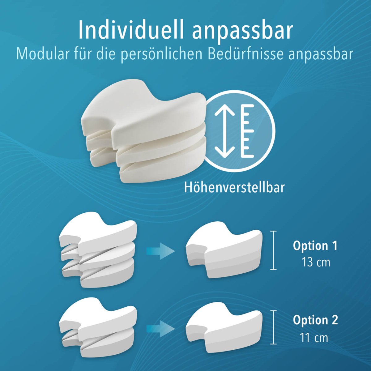 KNIEKISSEN für Seitenschläfer aus Memory Foam, Oeko - Tex Zertifiziert - 