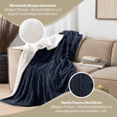 KUSCHELDECKE mit Zopfstrick - Optik - 
