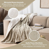 KUSCHELDECKE mit Zopfstrick - Optik - 