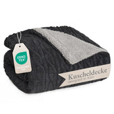 KUSCHELDECKE mit Zopfstrick - Optik - 