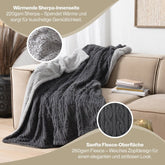 KUSCHELDECKE mit Zopfstrick - Optik - 