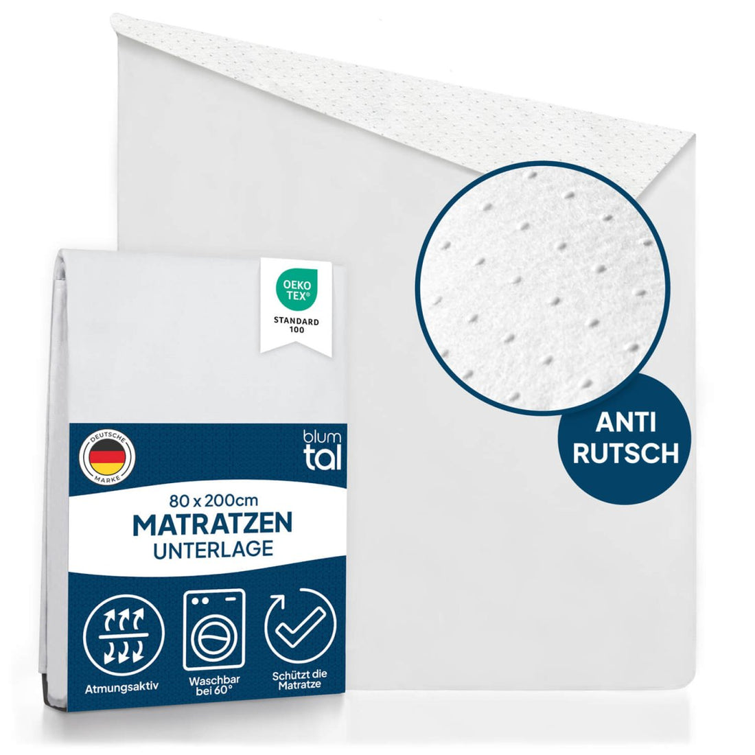 LATTENROST AUFLAGE, Oeko - Tex Zertifizierter Matratzenschoner mit Anti - Rutsch - Schicht - 