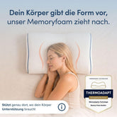 MEMORY FOAM KISSEN - Orthopädisches Nackenstützkissen, Höhenverstellbar-