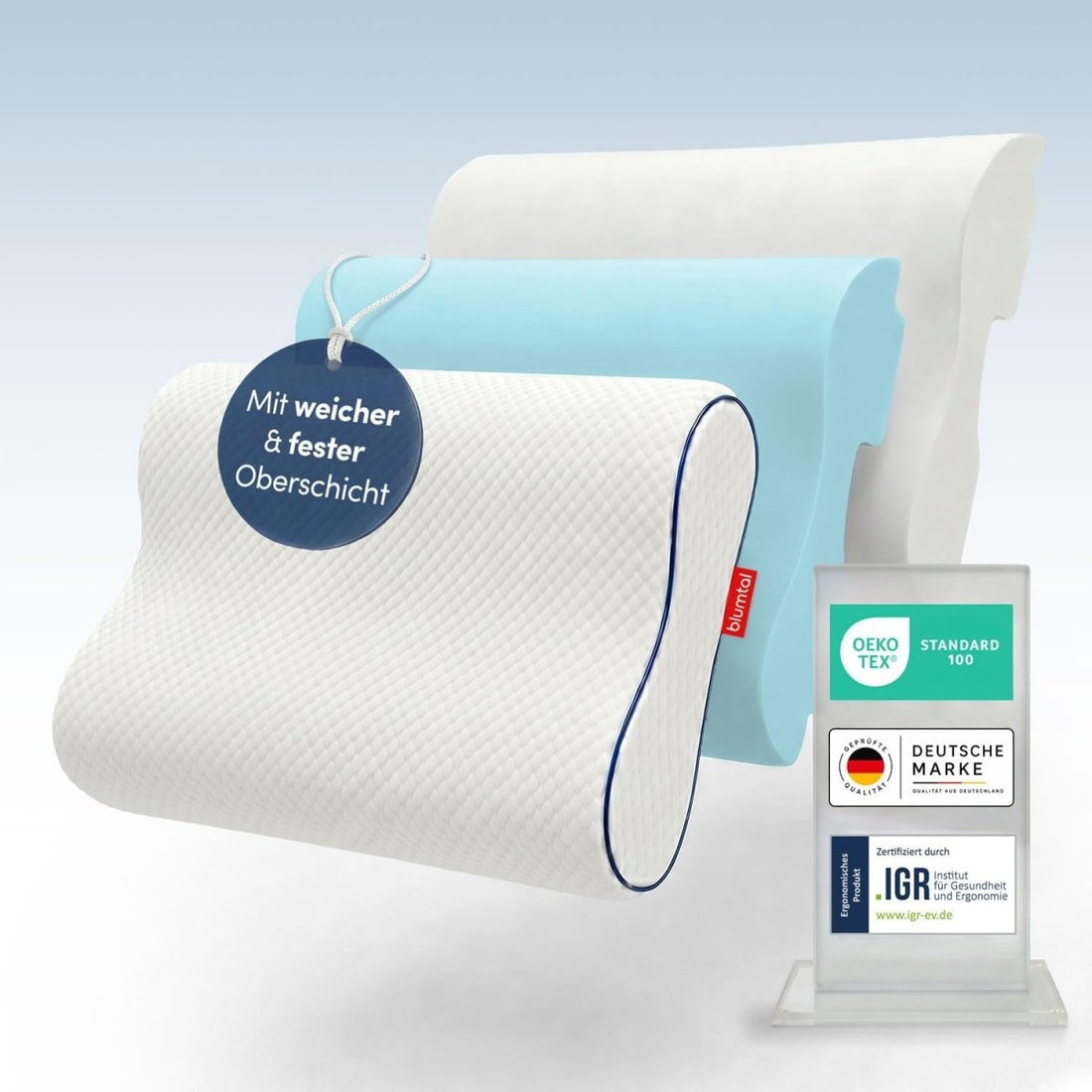 MEMORY FOAM KISSEN - Orthopädisches Nackenstützkissen, Höhenverstellbar-