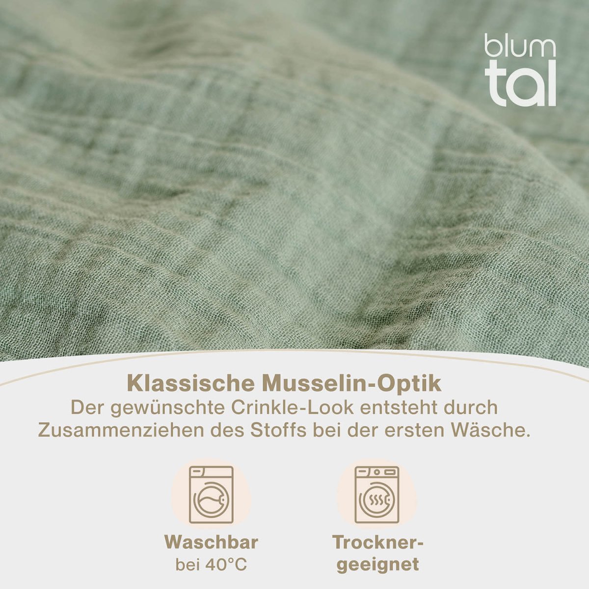 Musselin BETTWÄSCHE Vili aus Baumwolle, Oeko - Tex Zertifiziert - 