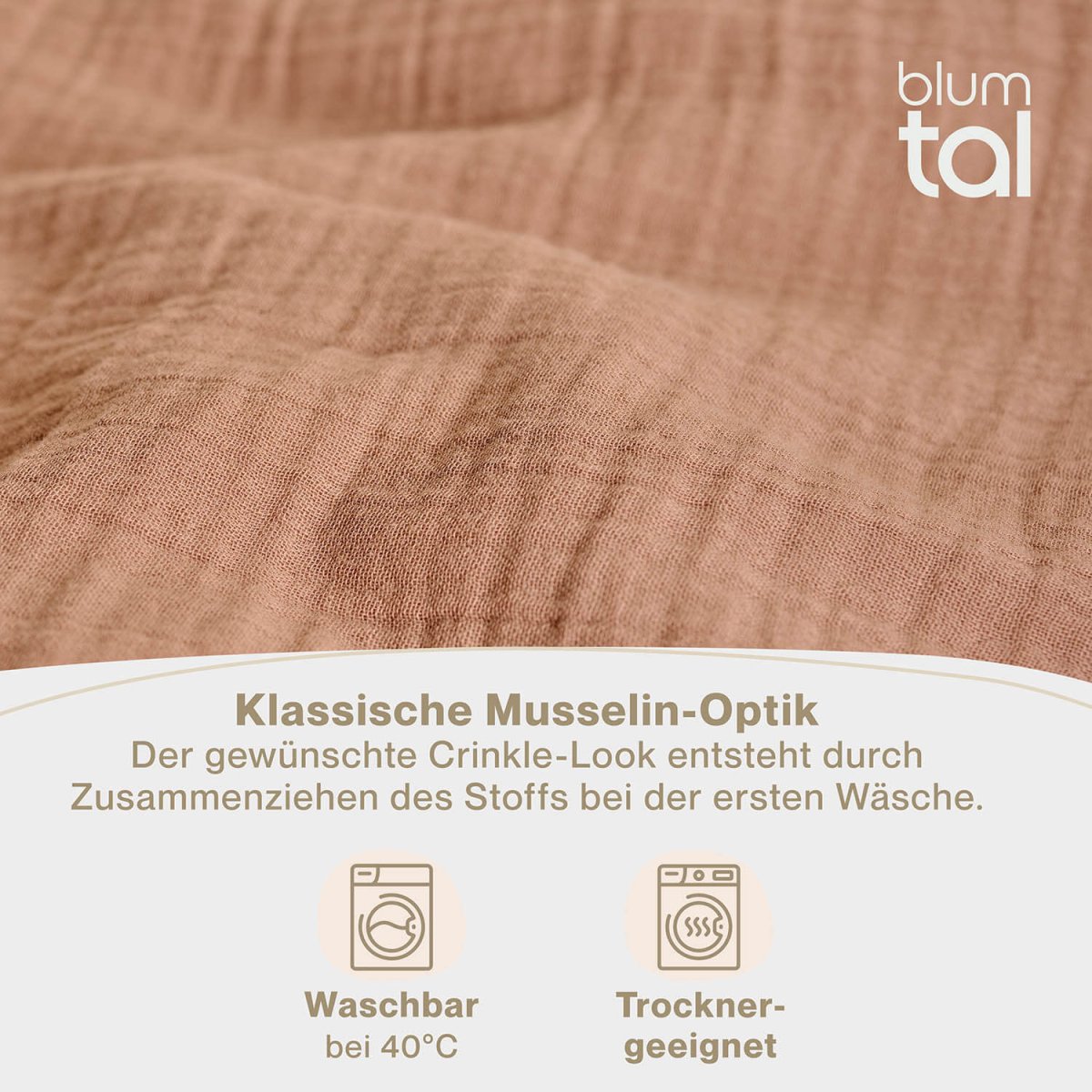Musselin BETTWÄSCHE Vili aus Baumwolle, Oeko - Tex Zertifiziert - 