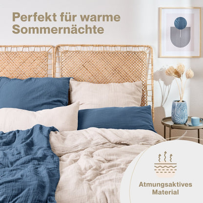 Musselin BETTWÄSCHE Vili aus Baumwolle, Oeko - Tex Zertifiziert - 