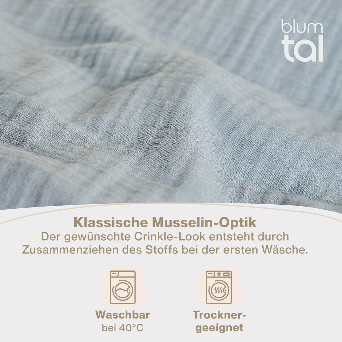Musselin BETTWÄSCHE Vili aus Baumwolle, Oeko - Tex Zertifiziert - 
