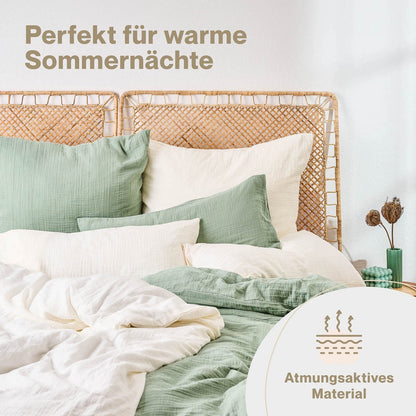 Musselin BETTWÄSCHE Vili aus Baumwolle, Oeko - Tex Zertifiziert - 
