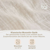 Musselin BETTWÄSCHE Vili aus Baumwolle, Oeko - Tex Zertifiziert - 
