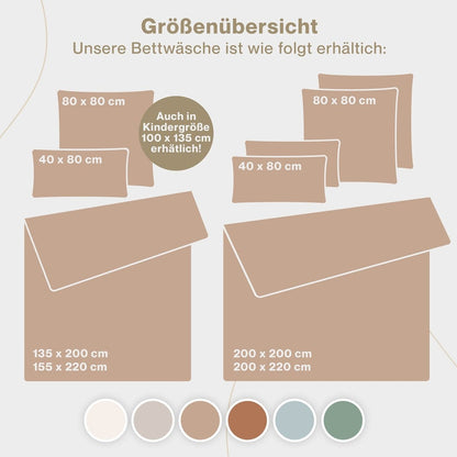Musselin BETTWÄSCHE Vili aus Baumwolle, Oeko - Tex Zertifiziert - 