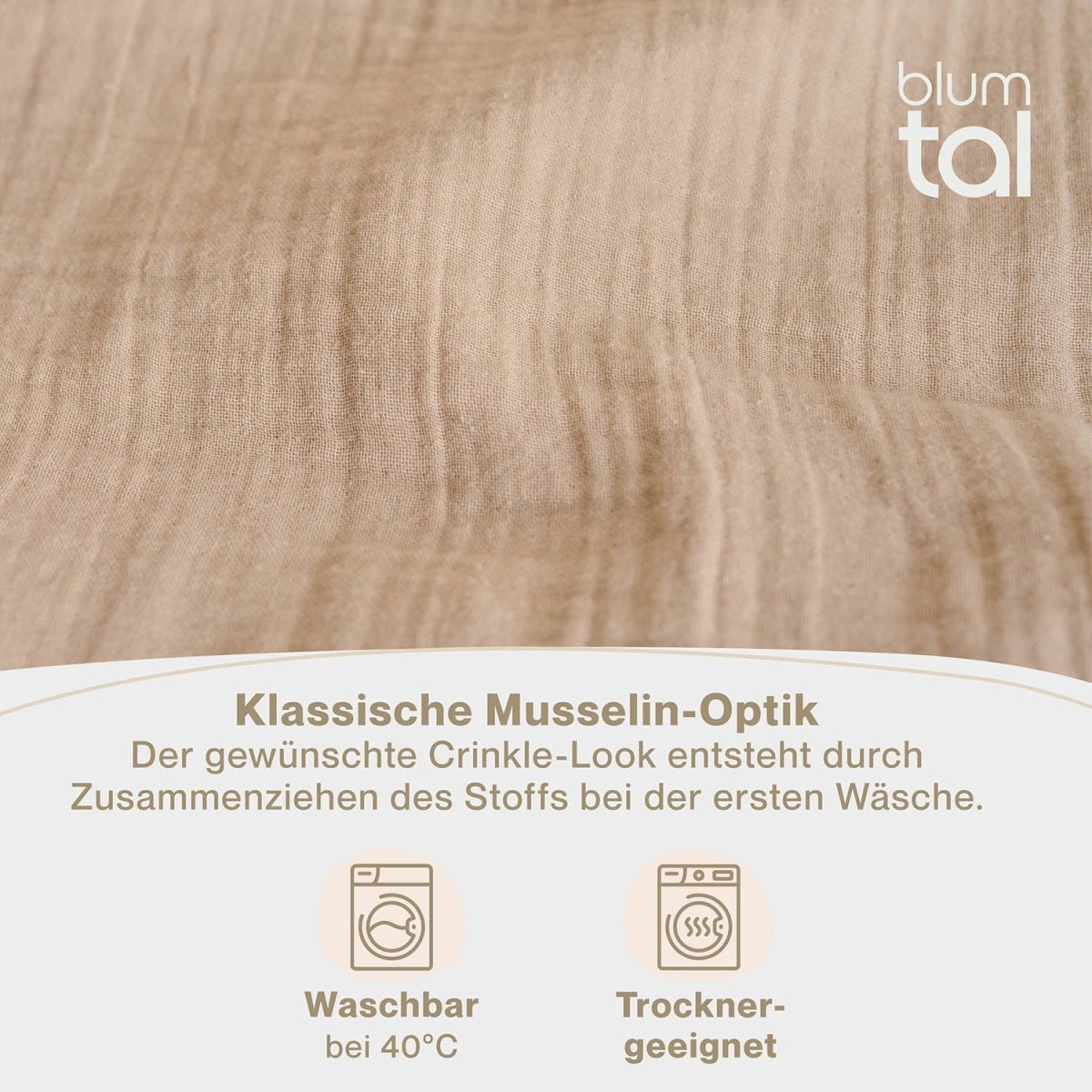 Musselin BETTWÄSCHE Vili aus Baumwolle, Oeko - Tex Zertifiziert - 