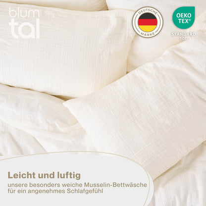 Musselin BETTWÄSCHE Vili aus Baumwolle, Oeko - Tex Zertifiziert - 