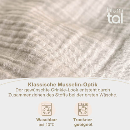 Musselin BETTWÄSCHE Vili aus Baumwolle, Oeko - Tex Zertifiziert - 