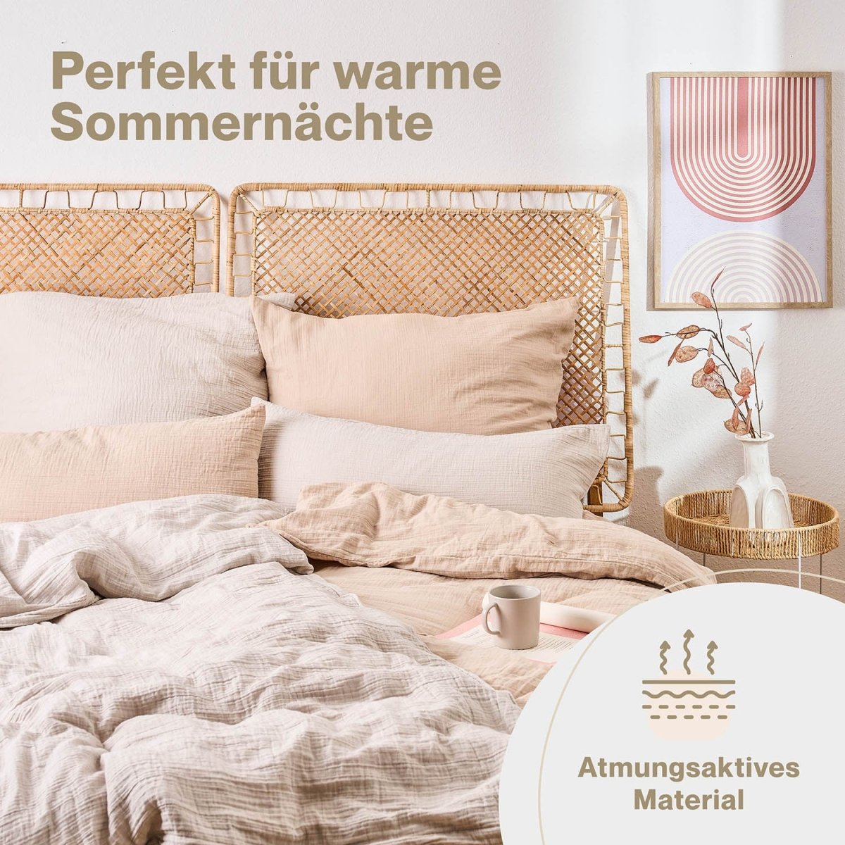 Musselin BETTWÄSCHE Vili aus Baumwolle, Oeko - Tex Zertifiziert - 