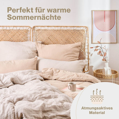 Musselin BETTWÄSCHE Vili aus Baumwolle, Oeko - Tex Zertifiziert - 