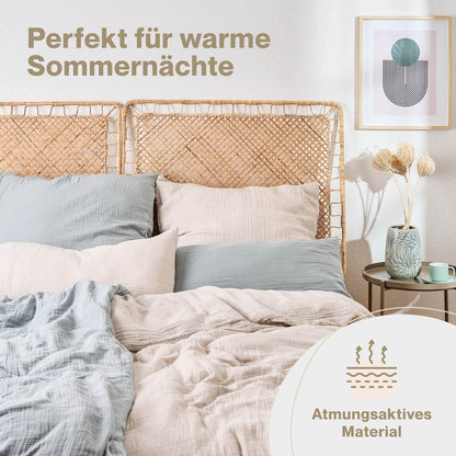 Musselin BETTWÄSCHE Vili aus Baumwolle, Oeko - Tex Zertifiziert - 