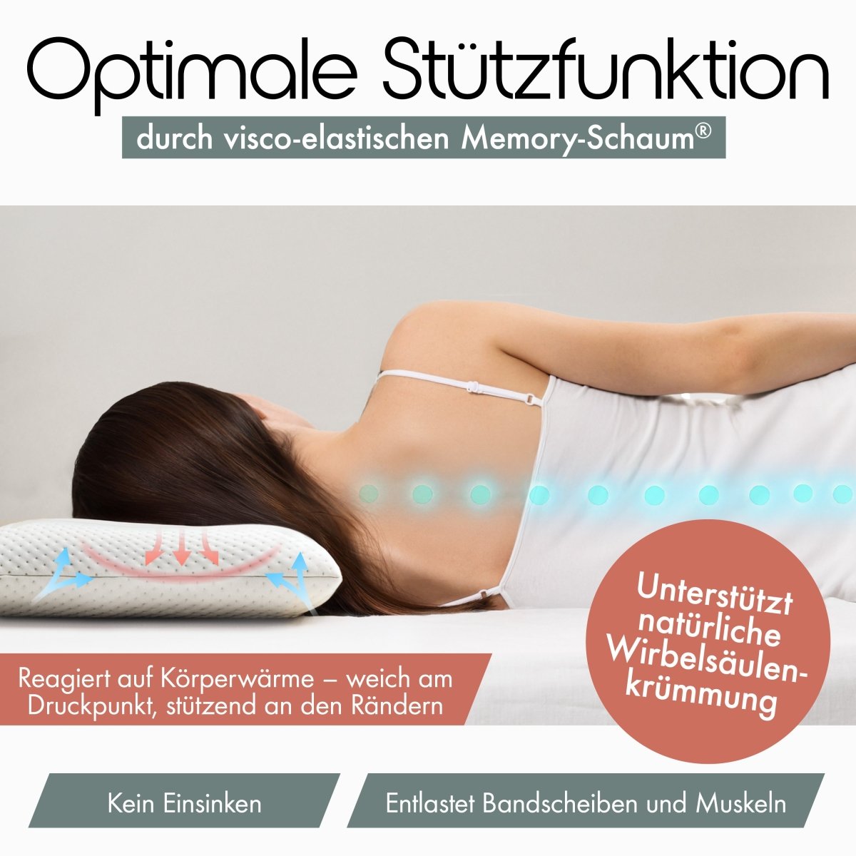 NACKENSTÜTZKISSEN MEMORY FOAM BEN - Individueller Schlafkomfort-