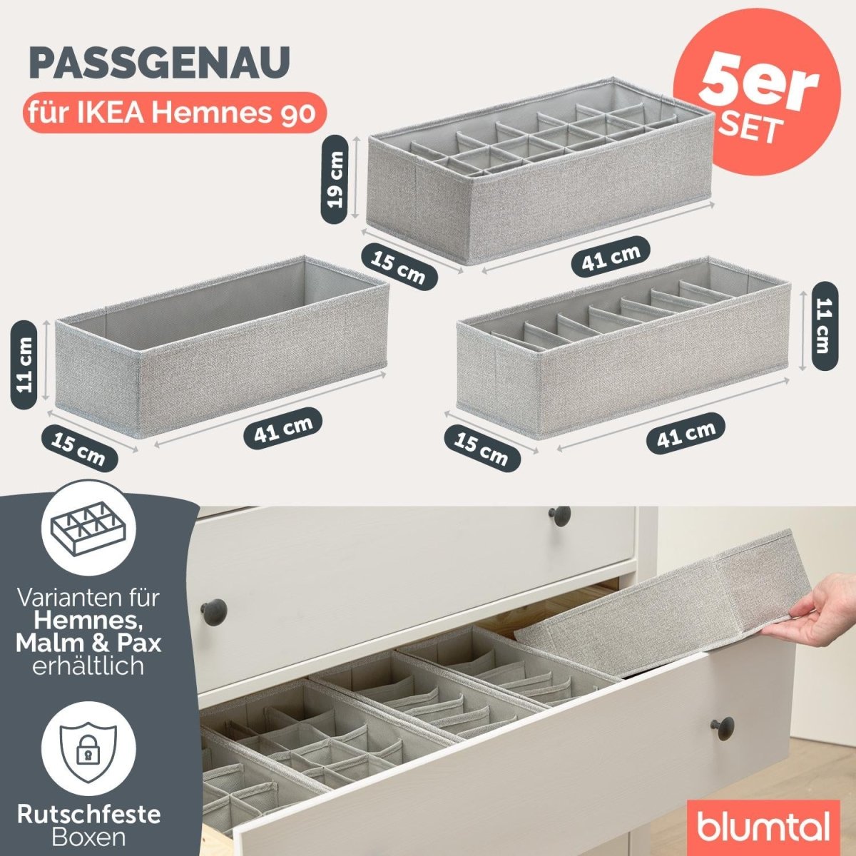 aufbewahrung für malm kommode ORGANIZER Flisat Schrank Schubladen Ordnungssystem – Blumtal
