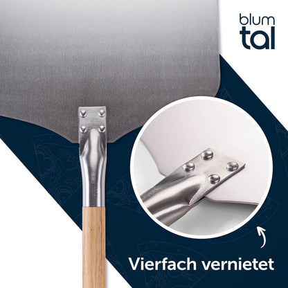 PIZZASTEIN für Gasgrill &amp; Backofen - inklusive Pizzaschieber &amp; Pizzaschneider - 