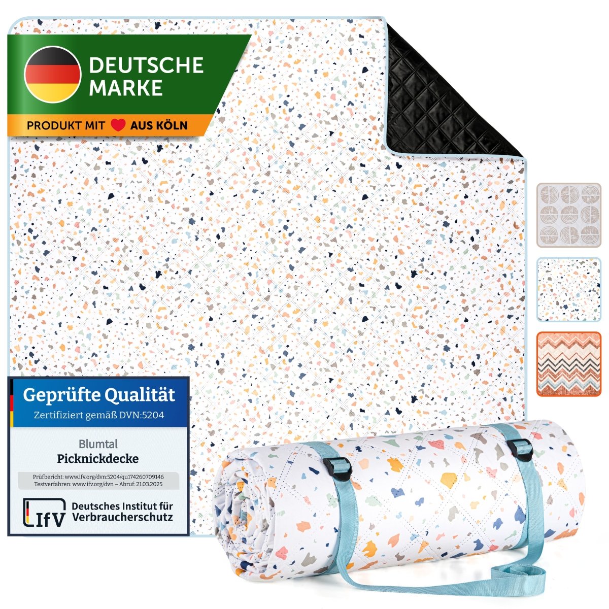 PREMIUM PICKNICKDECKE Wasserabweisend - leicht Waschbar - 