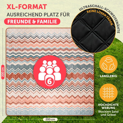 PREMIUM PICKNICKDECKE Wasserabweisend - leicht Waschbar - 