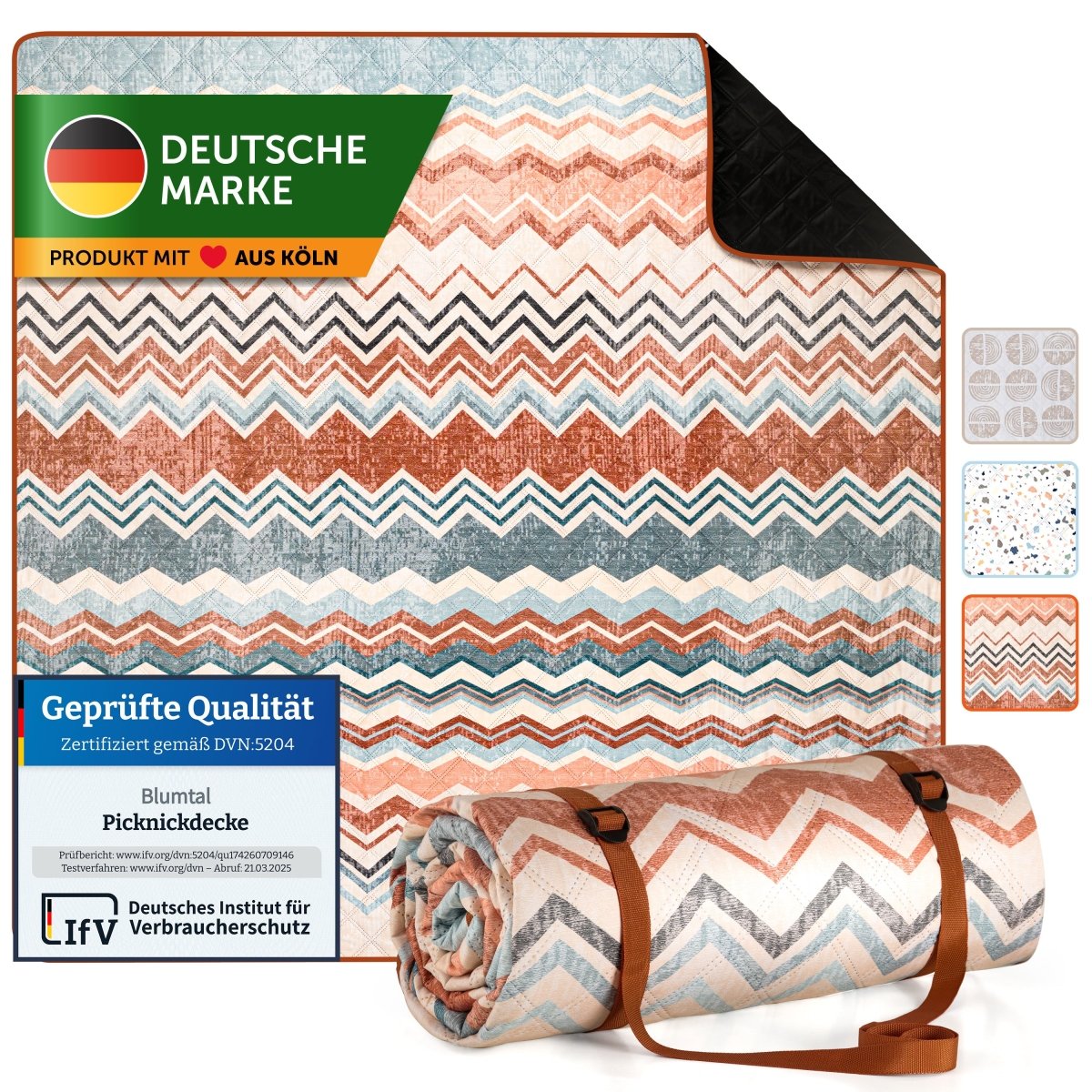 PREMIUM PICKNICKDECKE Wasserabweisend - leicht Waschbar - 