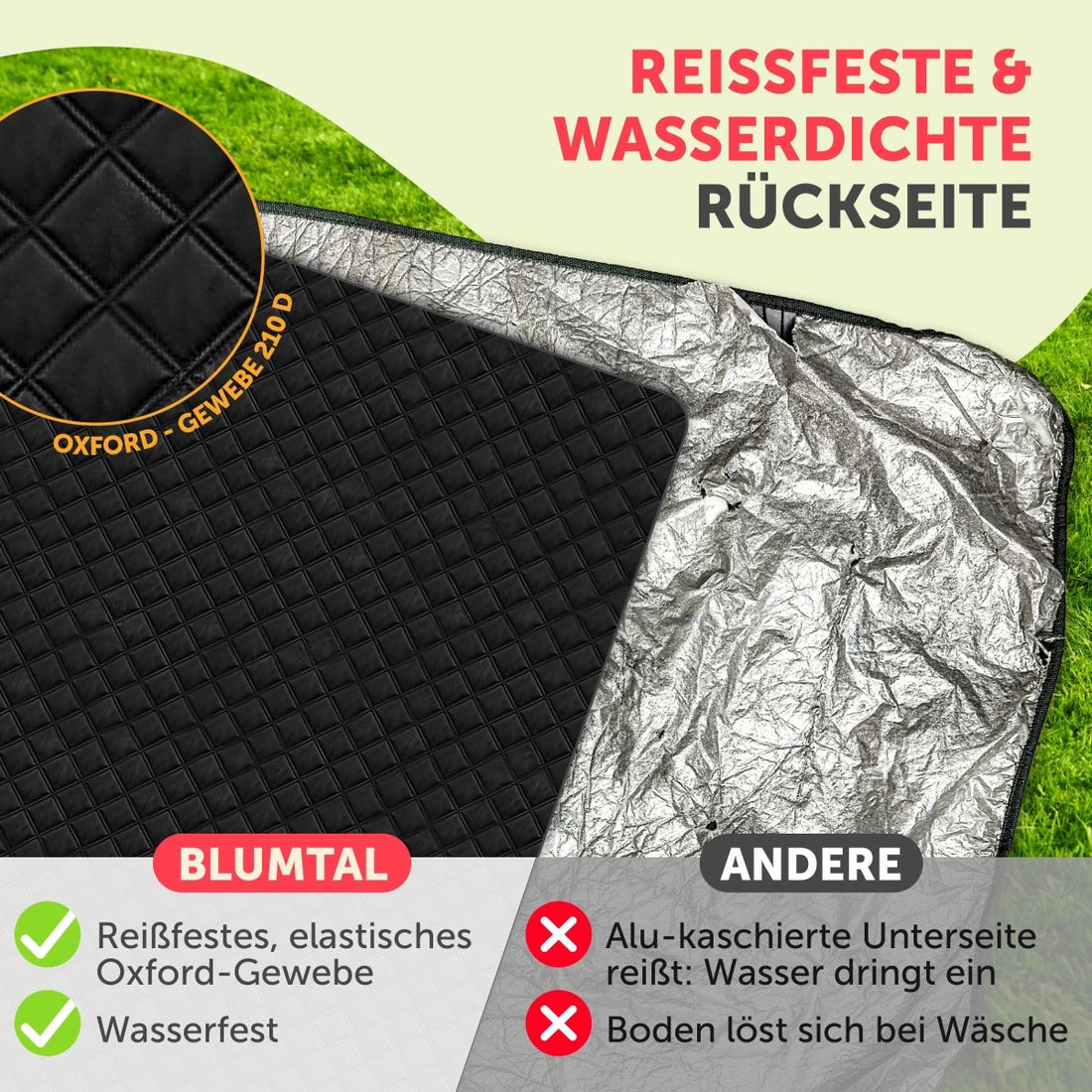 PREMIUM PICKNICKDECKE Wasserabweisend - leicht Waschbar - 